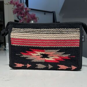 Black and Red Woven Women's Bag